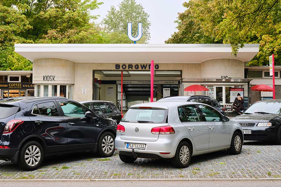 Parkeerplaats en wortelbescherming Borgweg Hamburg, DE